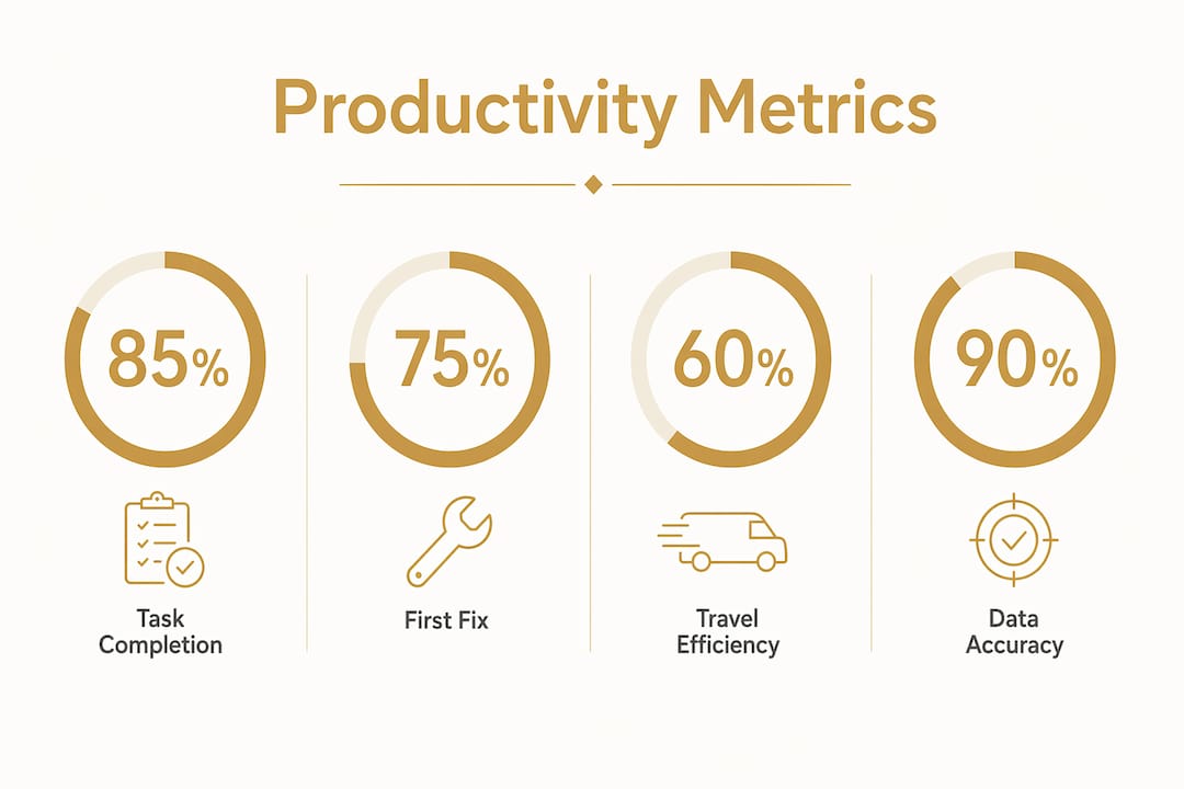 Infographic showing field productivity key metrics