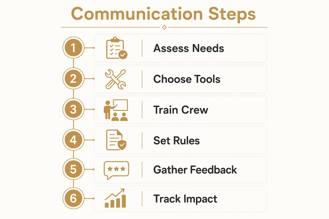 Infographic showing foreman communication strategy steps