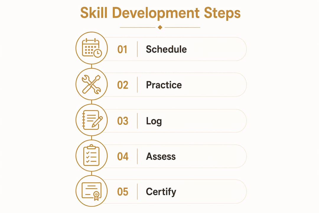 Infographic illustrating trades skill development steps