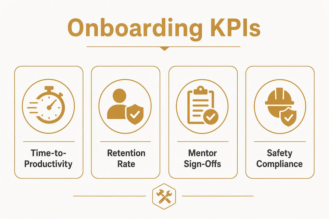 Infographic showing onboarding KPIs for field workers