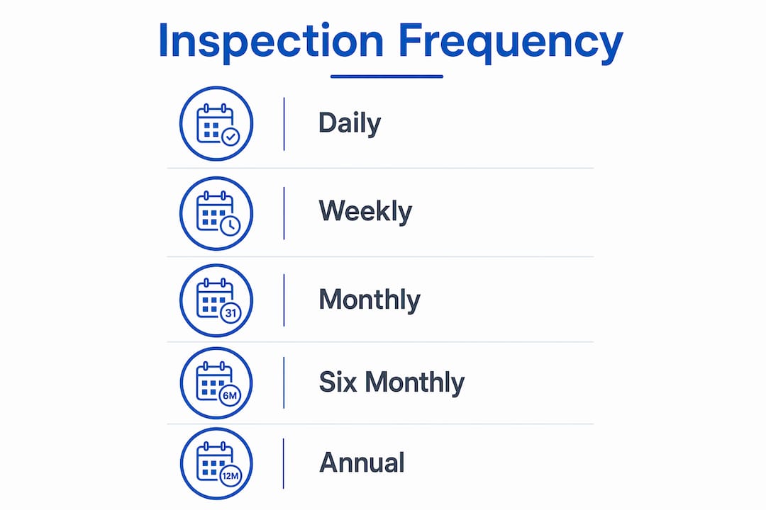 Infographic showing inspection frequency timeline