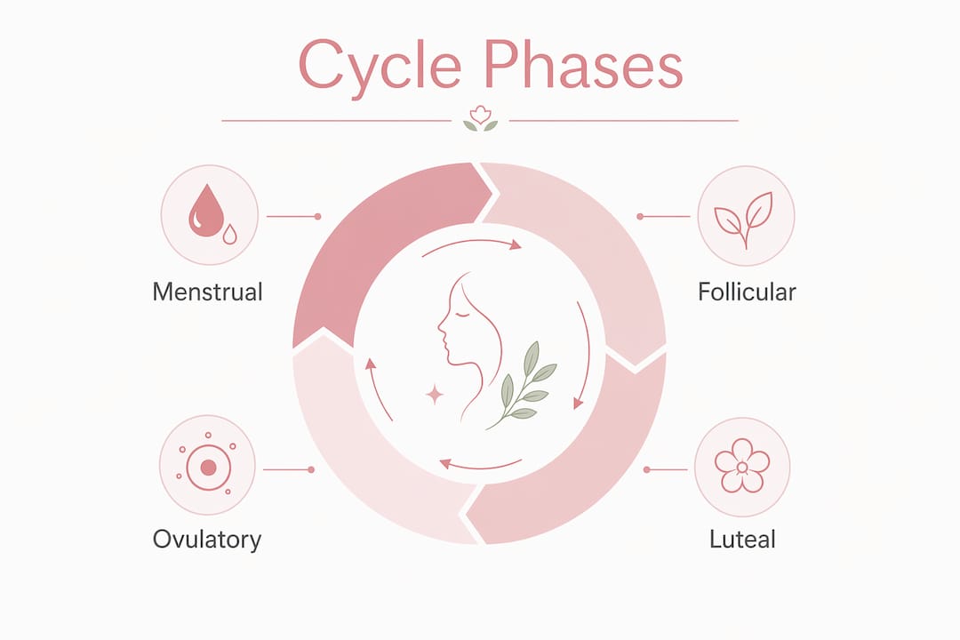 Infographic illustrating menstrual cycle phases