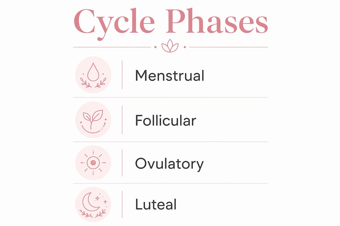Infographic showing menstrual cycle phases