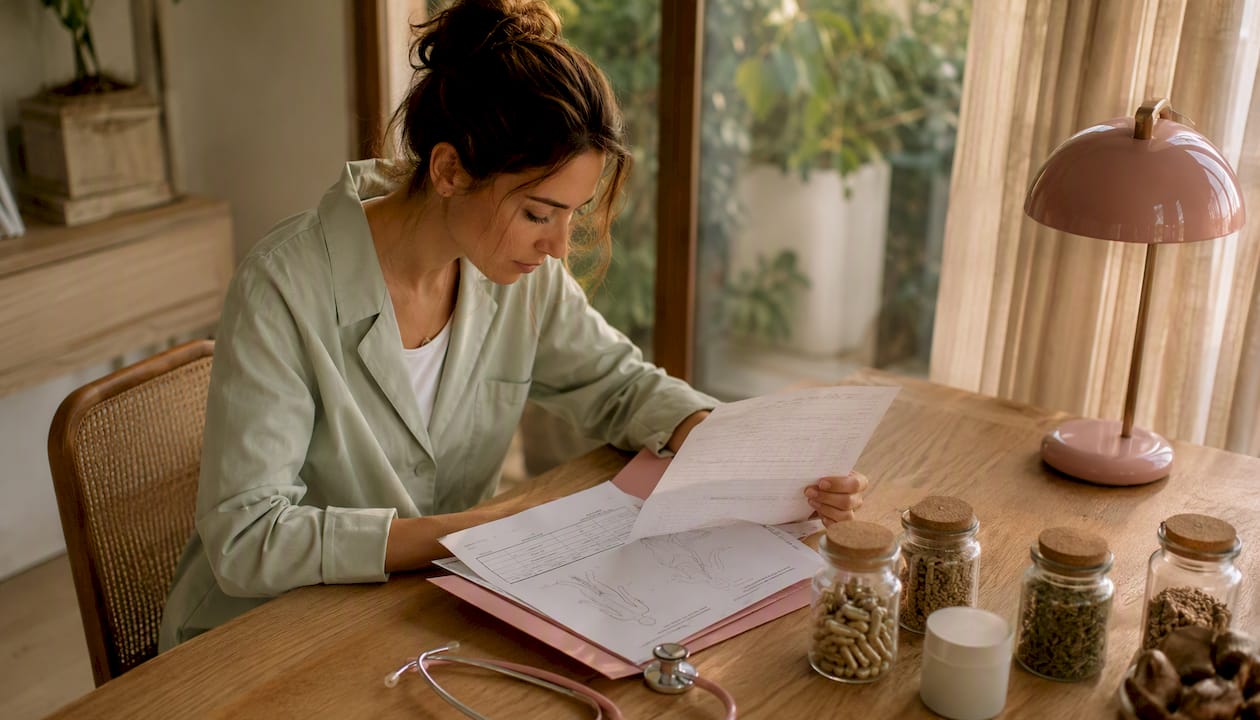 Clinician reviewing medical options for irregular periods
