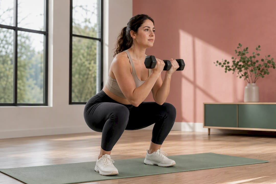 Woman performing resistance training in a studio