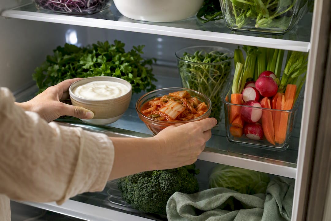 Yogurt kimchi and fiber-rich vegetables