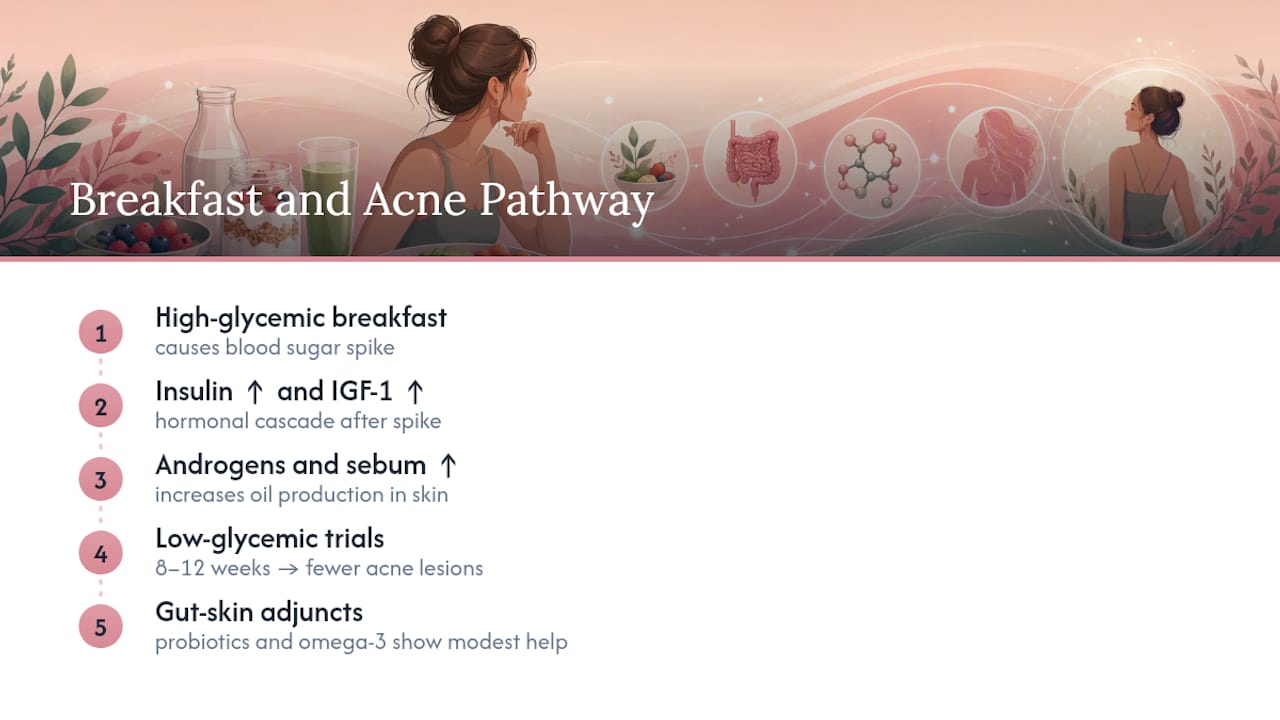 How Breakfast Affects Acne: The Science in Brief — overview diagram