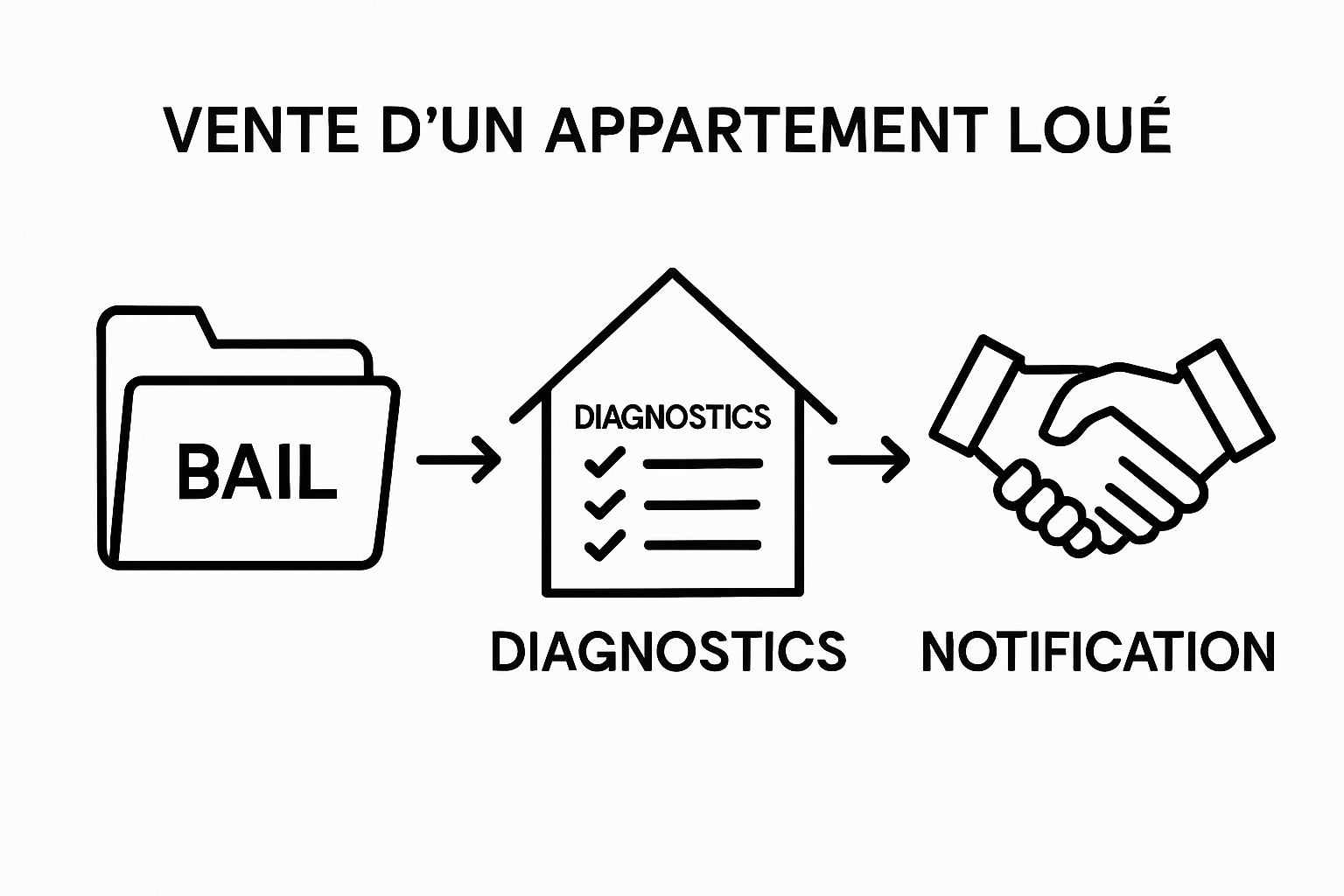 Infographic showing three-step workflow: documentation, diagnostics, tenant notification