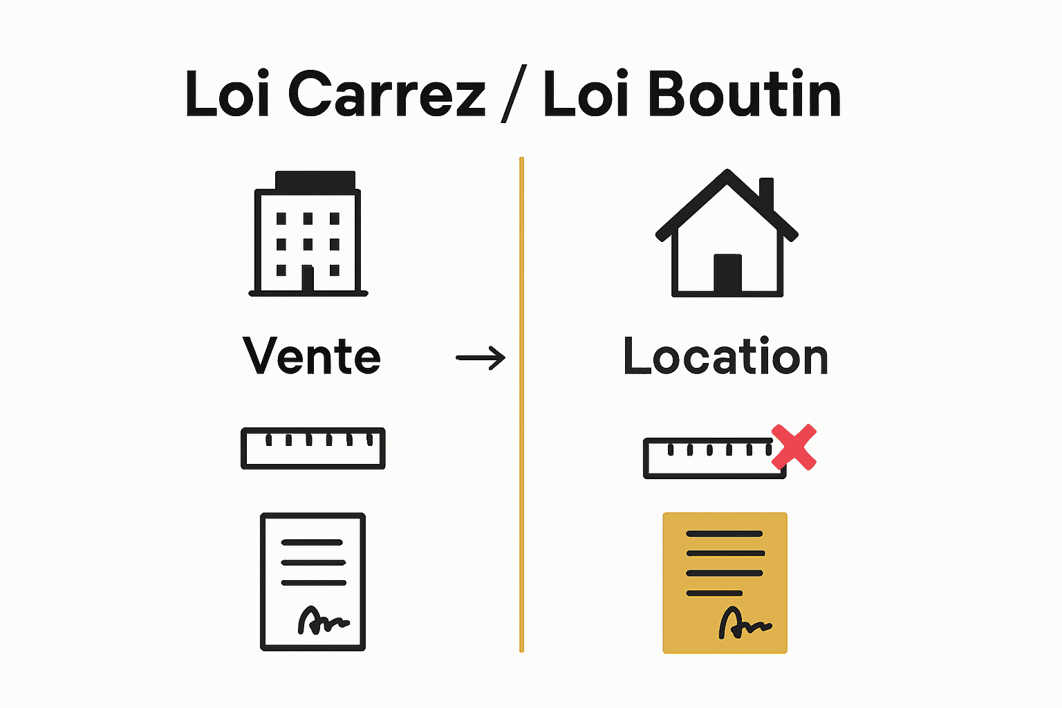 Comparaison simplifiée Loi Carrez et Loi Boutin