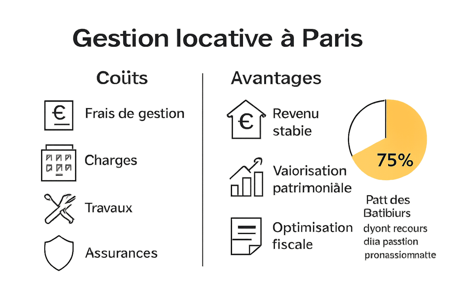 Gestion Locative : Guide Complet pour Propriétaires à Paris 2 Infographie sur coûts et avantages de la gestion locative à Paris