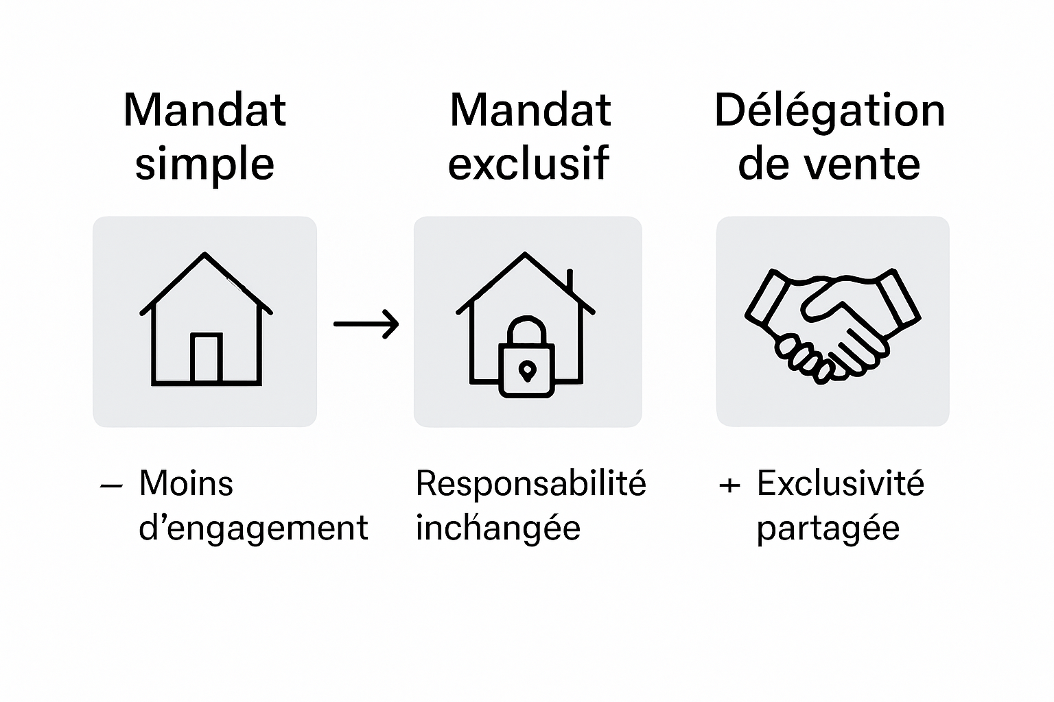 Infographic comparing real estate mandates