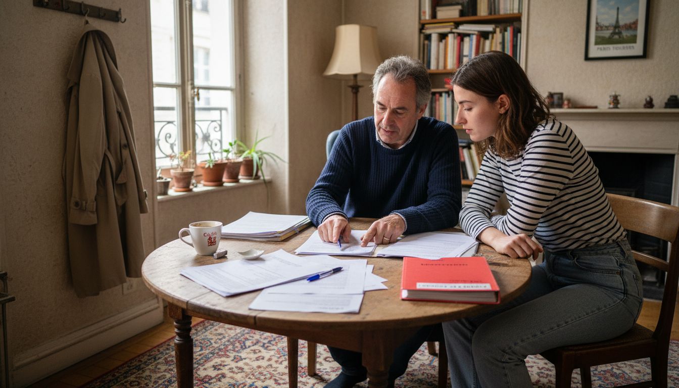 Le propriétaire et le locataire se retrouvent dans un appartement parisien pour faire le point ensemble.