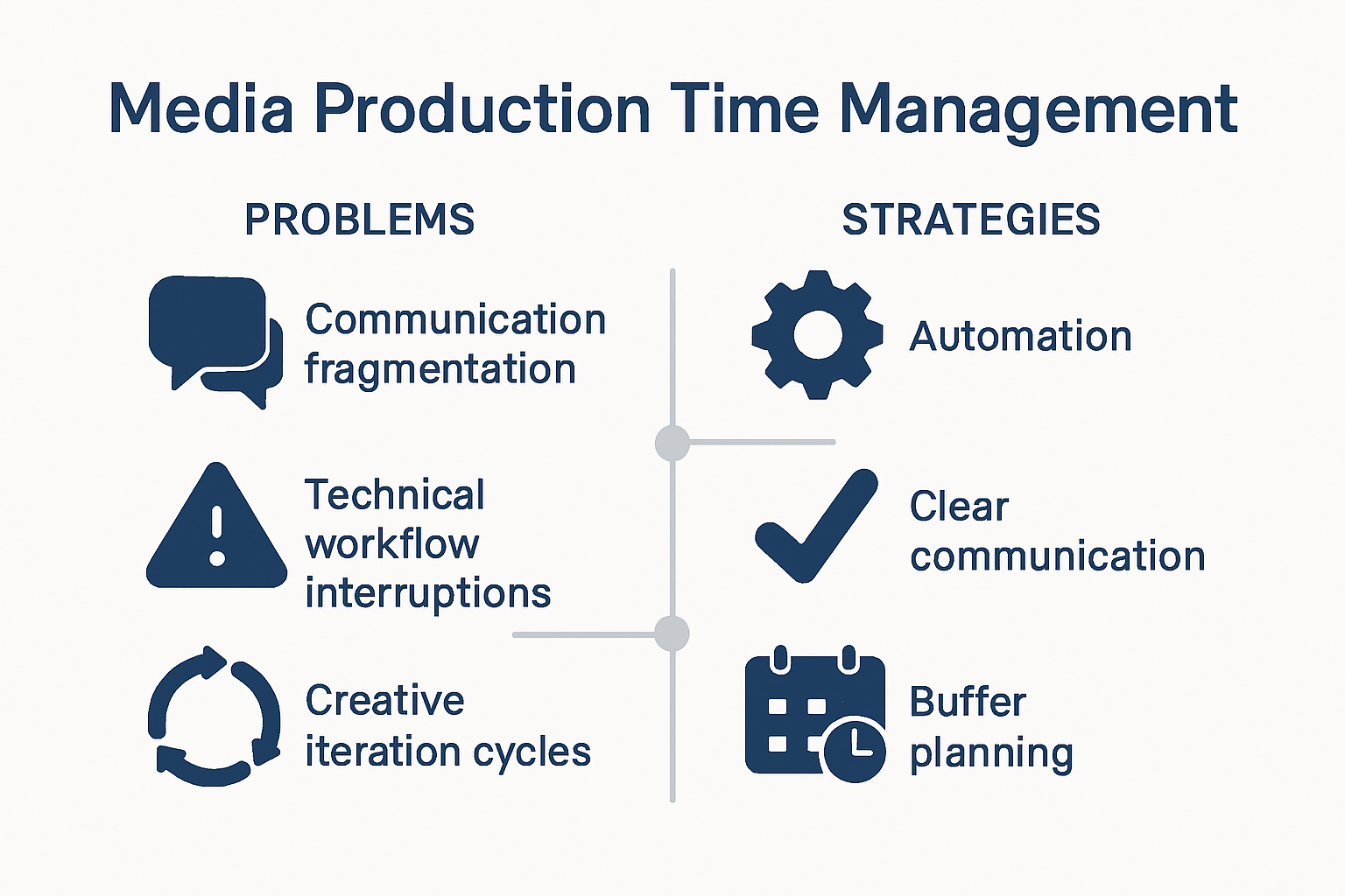Infographic showing time management challenges and solutions