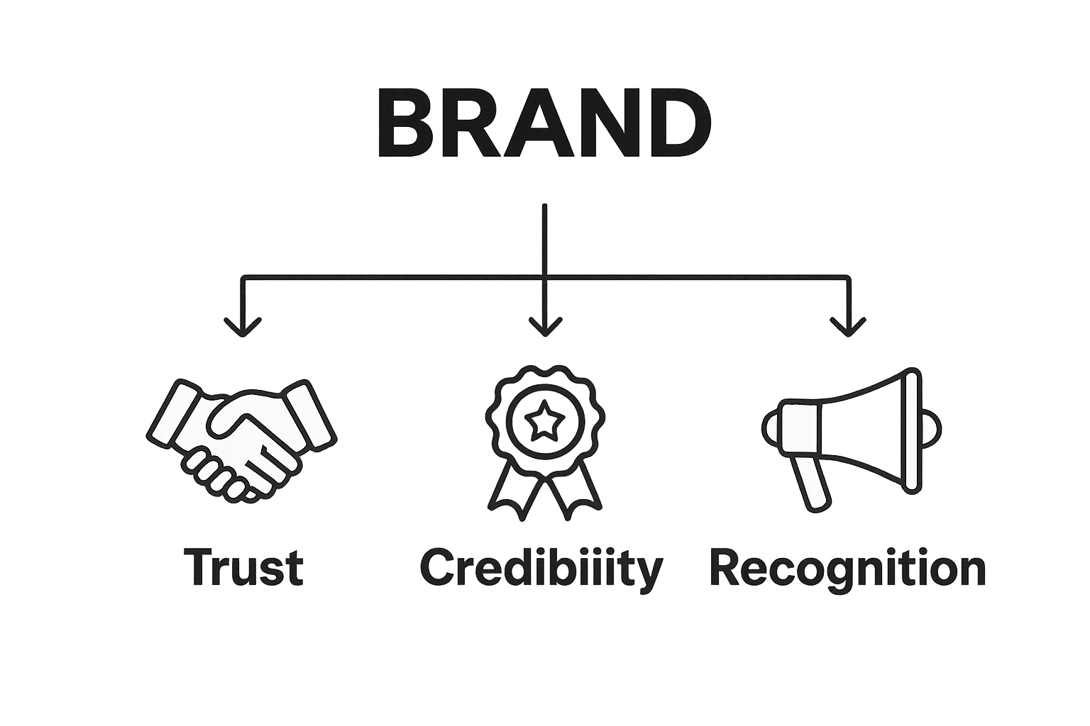 Infographic showing trust, professionalism, recognition as benefits of branding