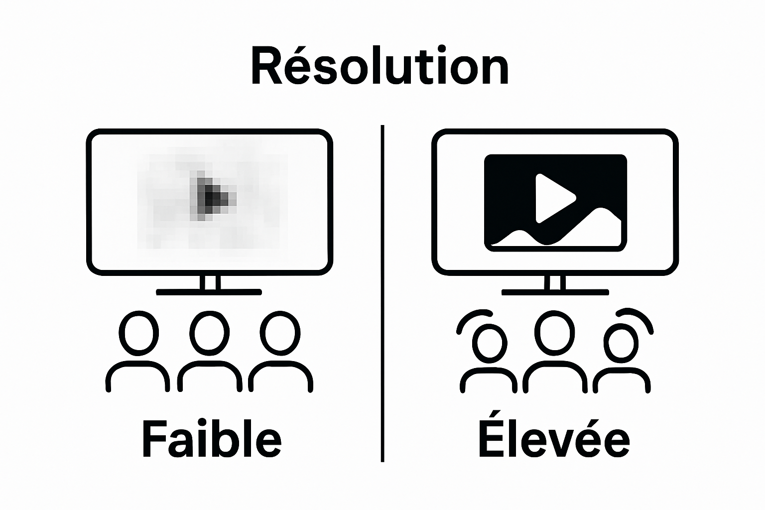 Comparison of low vs high video quality and viewer reaction icons