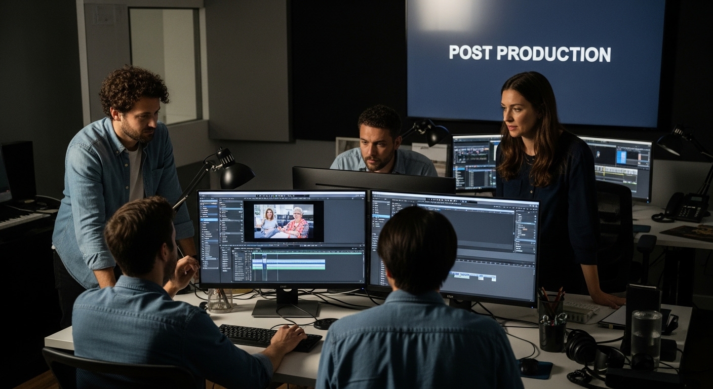 video post production workflow studio team