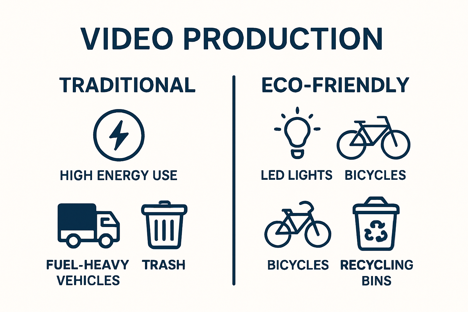 Comparison of traditional vs eco friendly video production