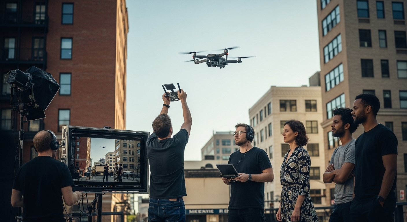 drone film urbain audiovisuel
