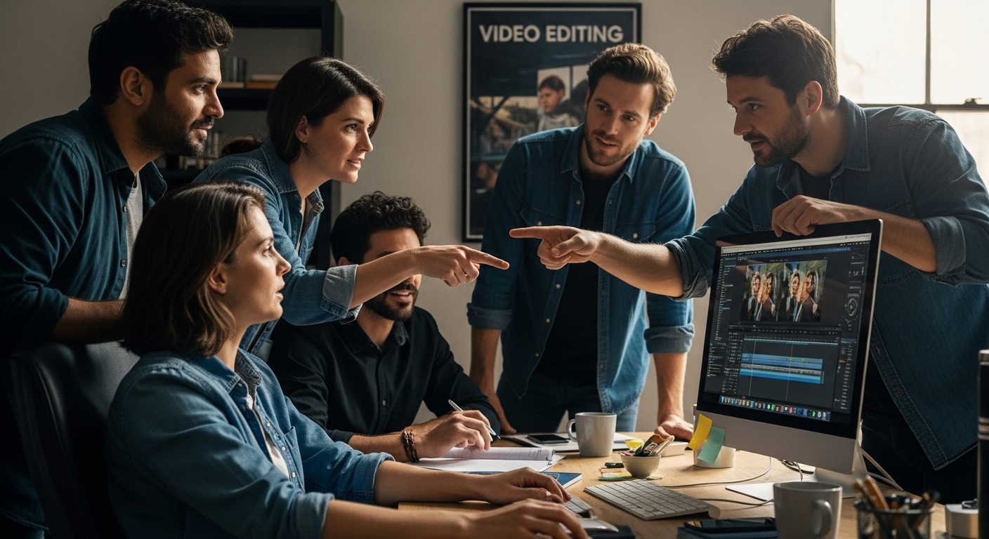 stages video editing teamwork
