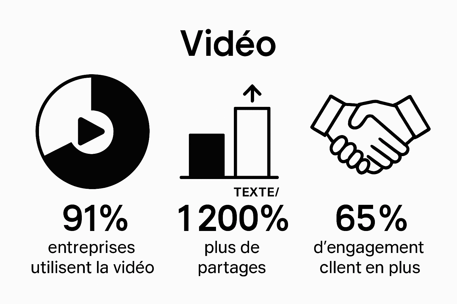 Visual comparison of top video marketing statistics for local businesses