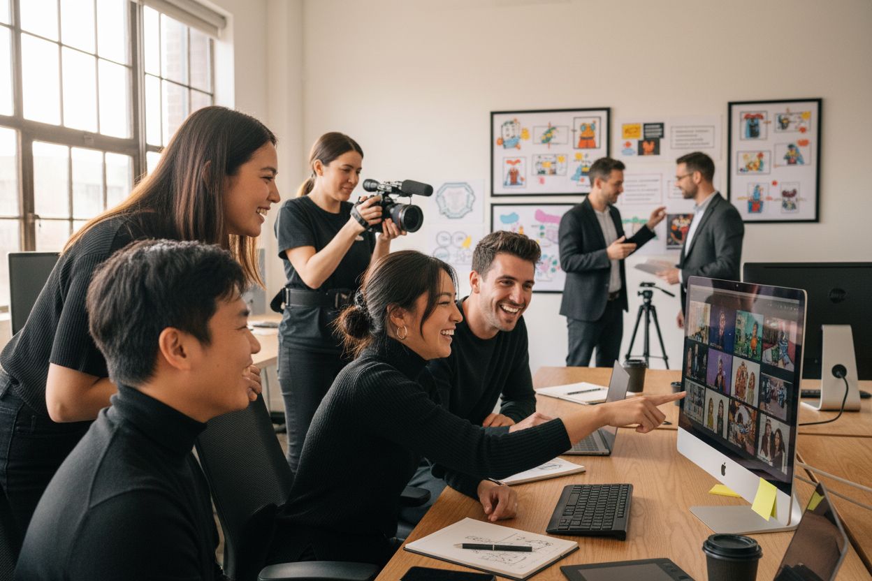 promotion vidéo, équipe créative, marketing digital