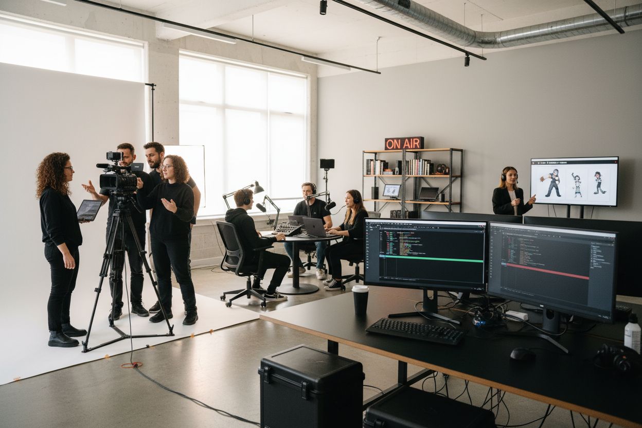 contenus audiovisuels, équipe créative, production vidéo