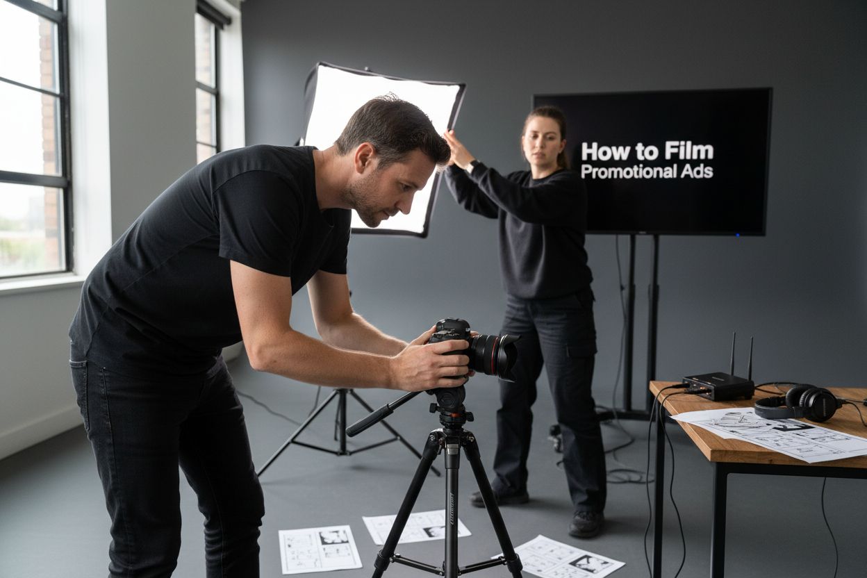 filming promotional ads setup