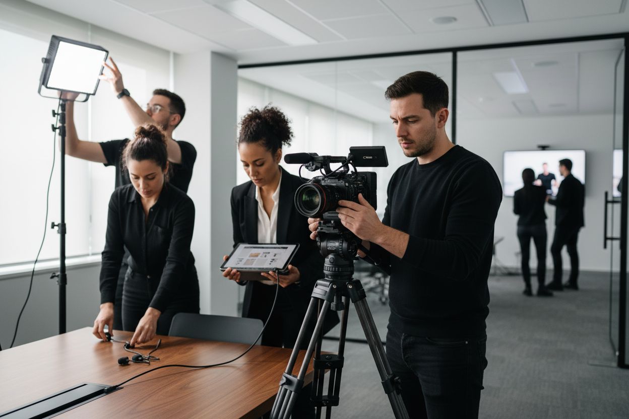 équipe tournage vidéo entreprise