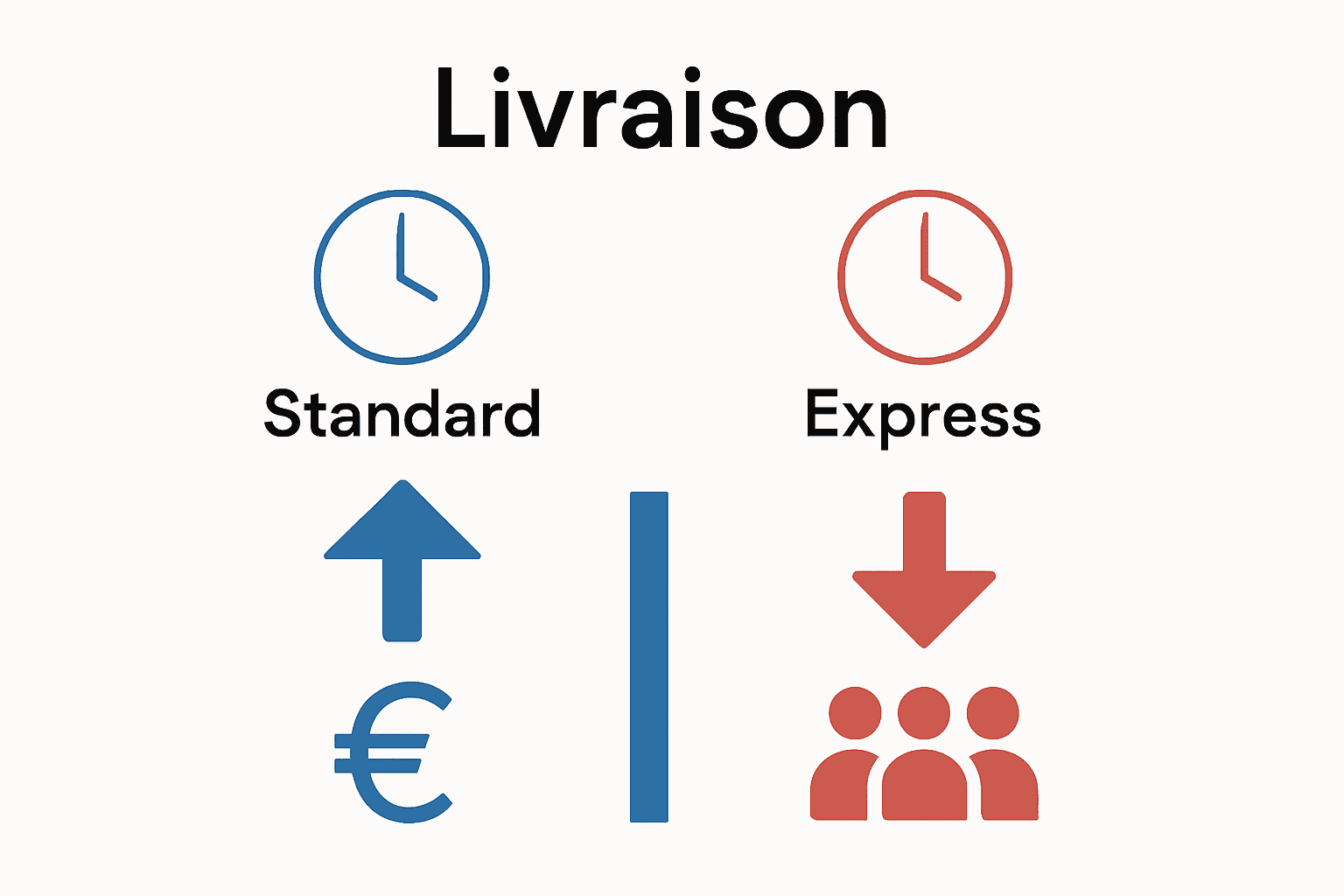 Comparatif visuel: livraison vidéo standard vs express