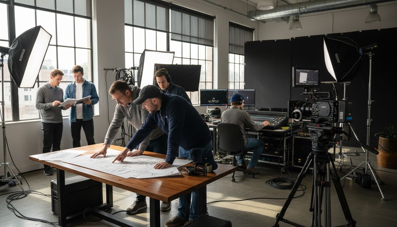 video production studio teamwork