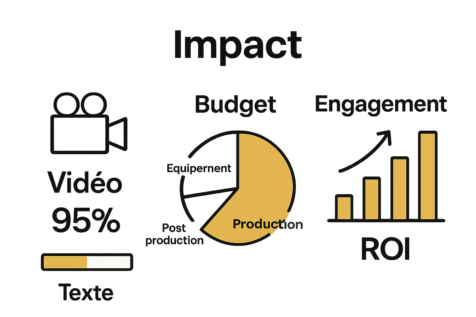 Infographie : mémorisation vidéo vs texte, budget, ROI