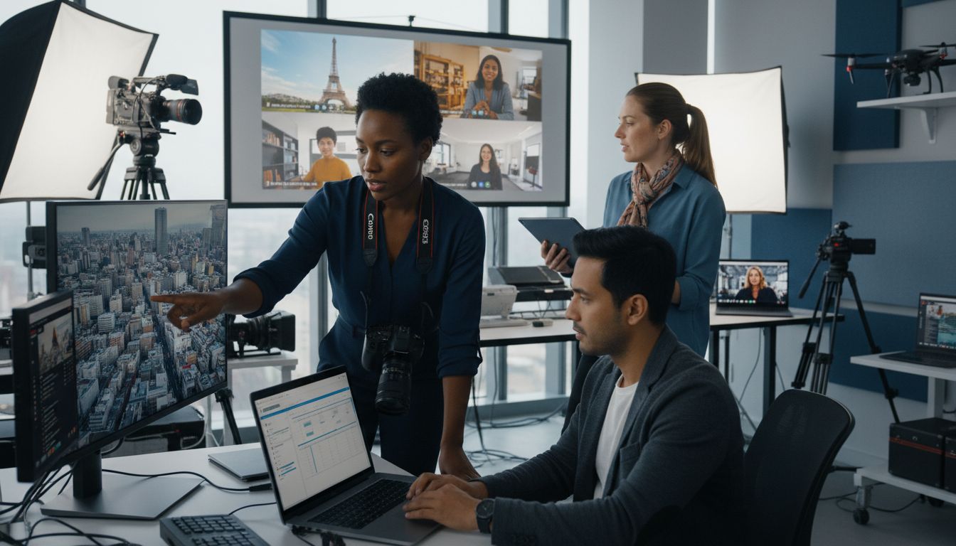 global video production teamwork