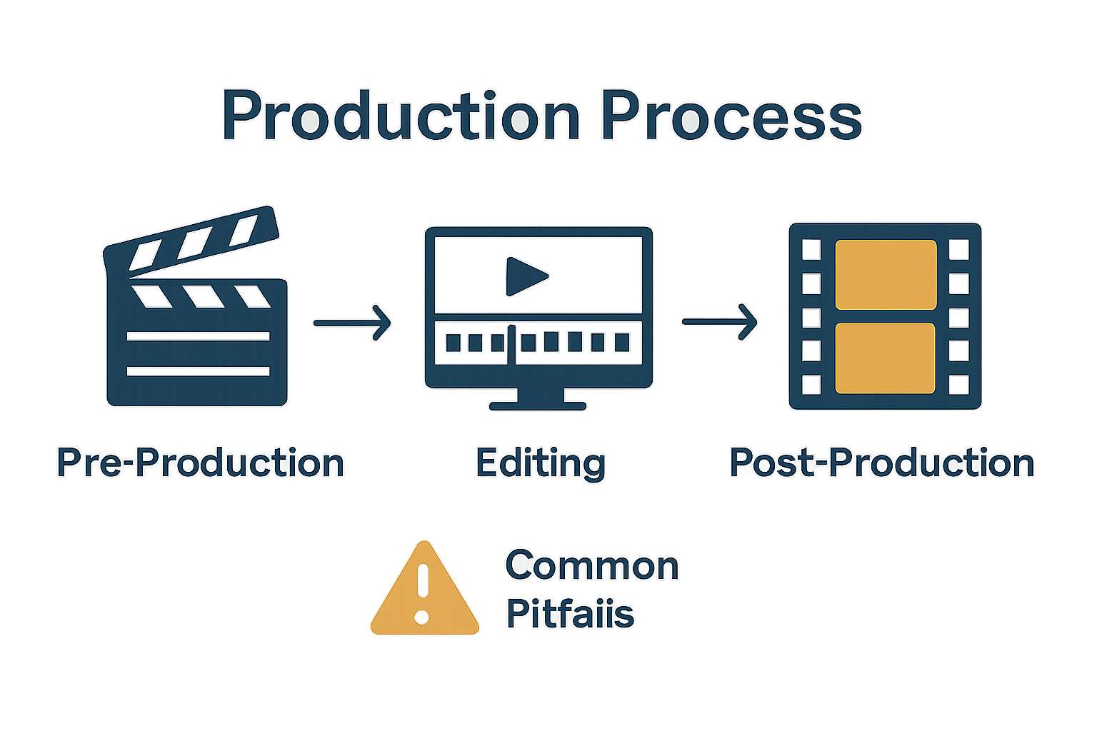 Infographic of video editing workflow stages