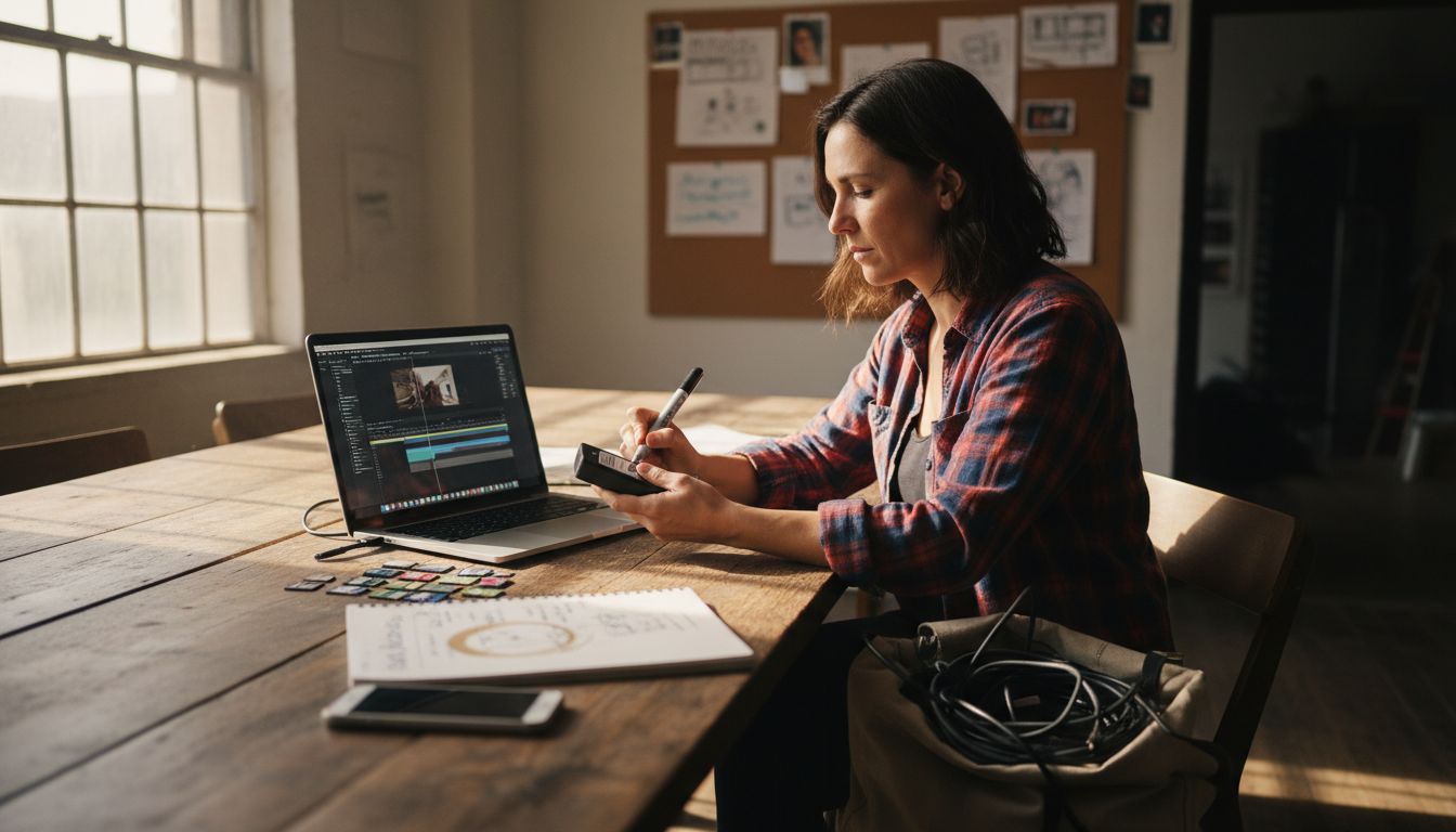 Editor sorting video footage files