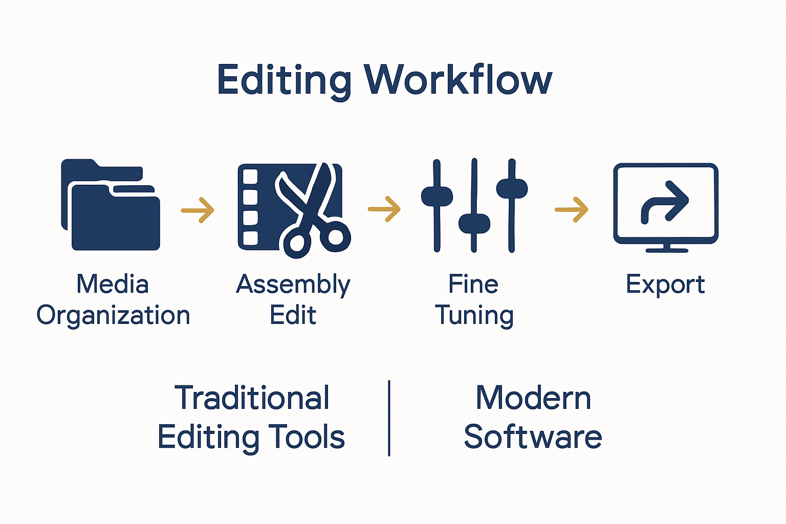 Infographic showing five post-production steps