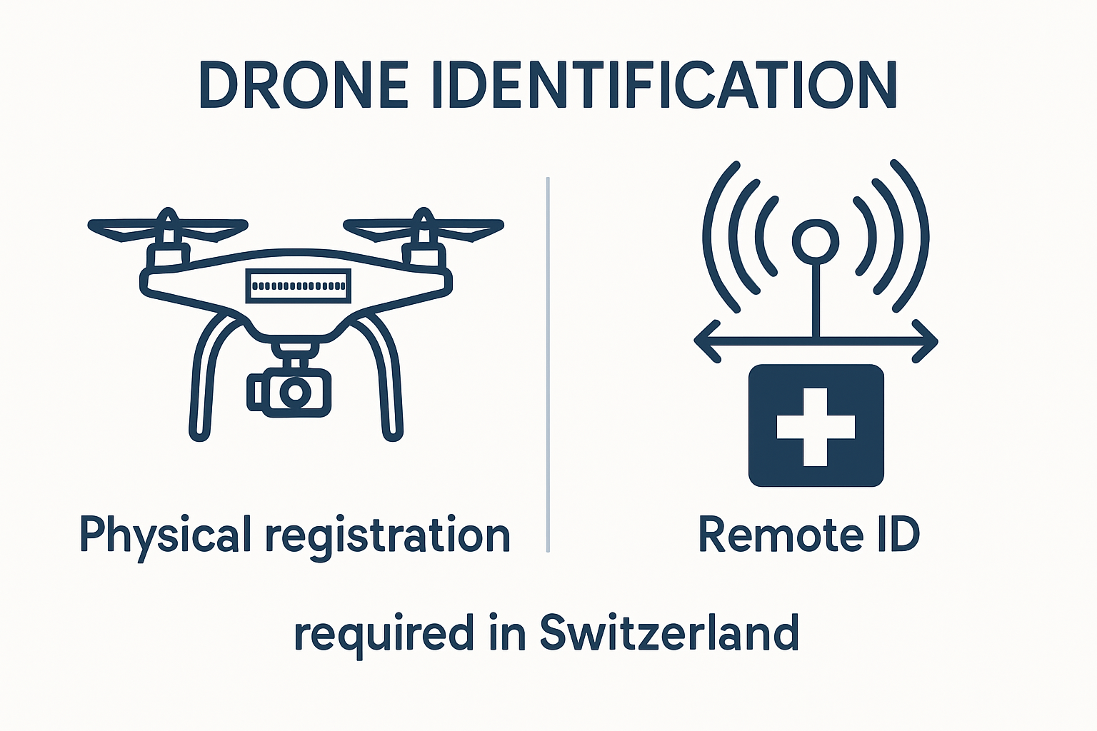 Infographic visualizing Swiss drone ID requirements