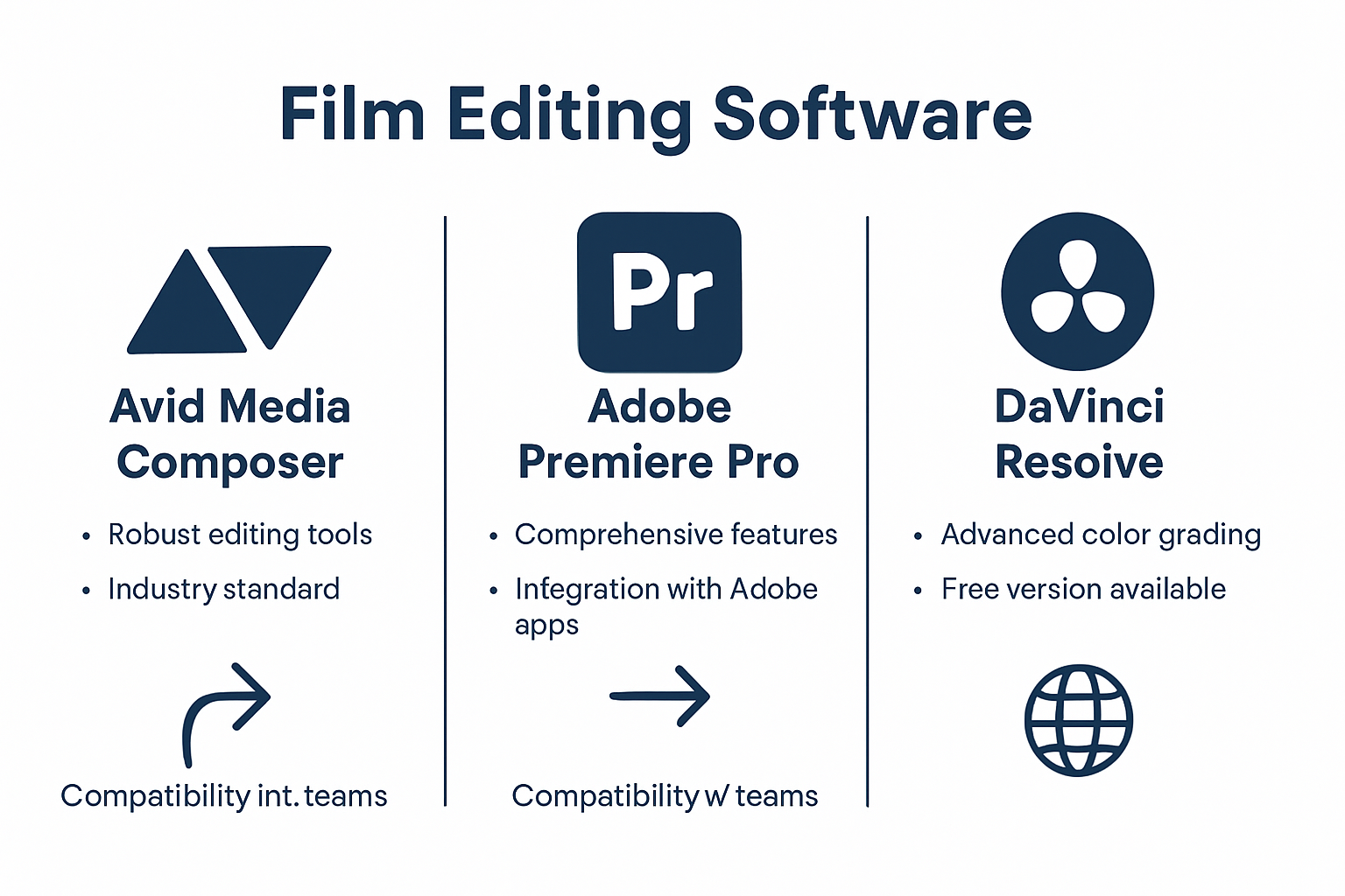 Infographic comparing editing software for teams