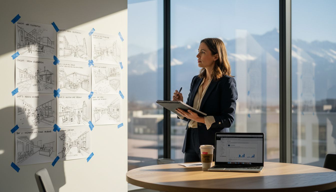 Swiss manager plans marketing video in office