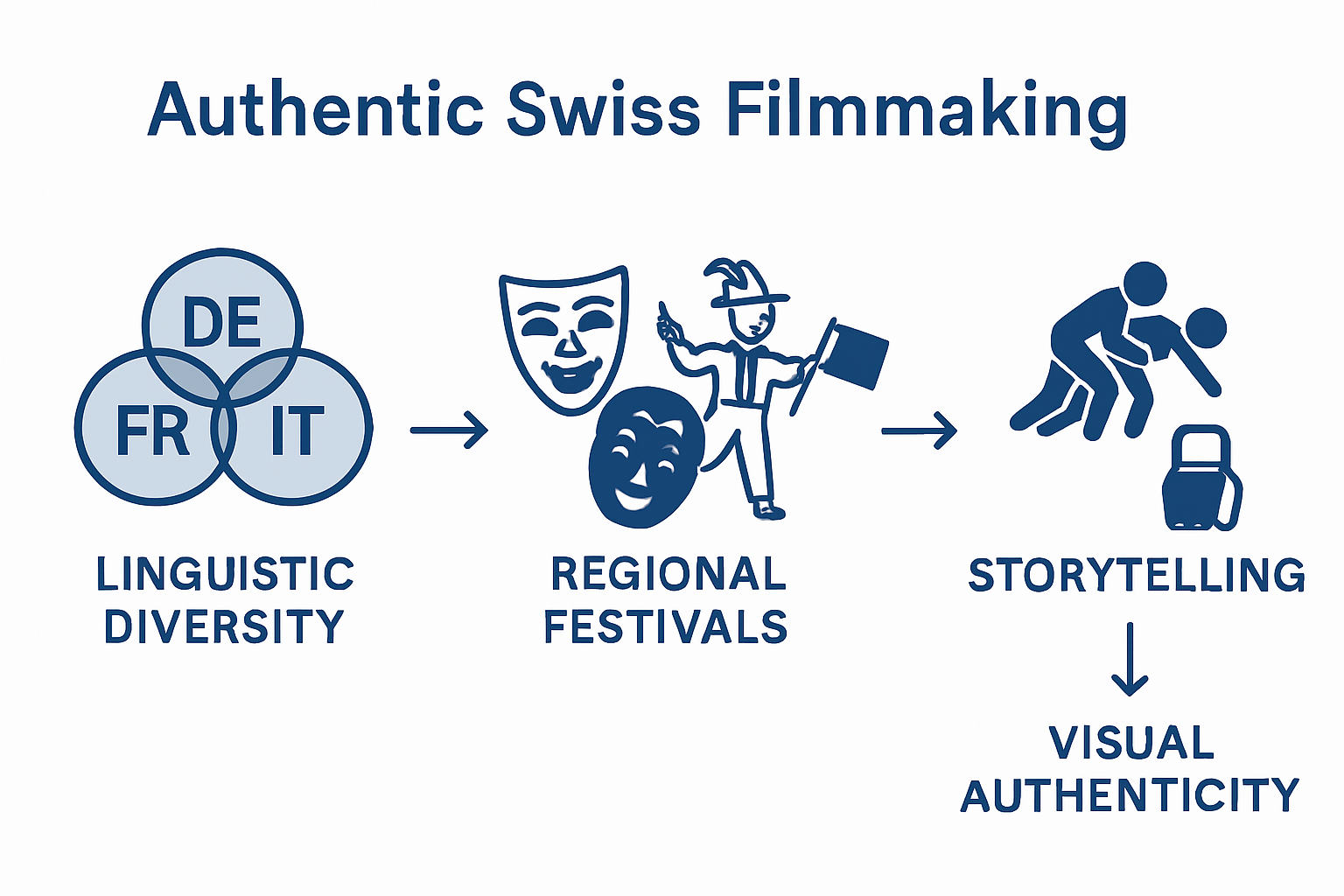 Infographic showing Swiss cultural influences on filmmaking