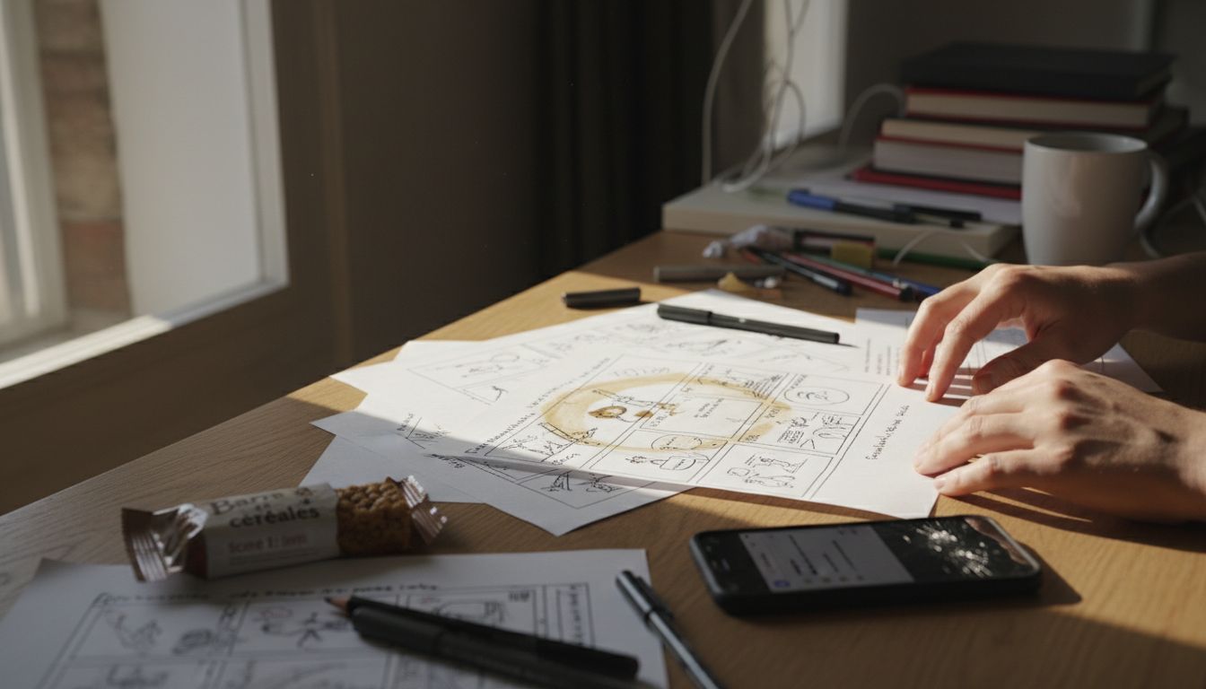 Mise en place et organisation des croquis du storyboard pour la réalisation d’une vidéo