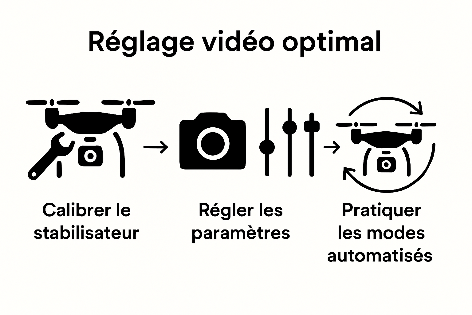 Infographie : 3 étapes clés pour régler au mieux la caméra de votre drone