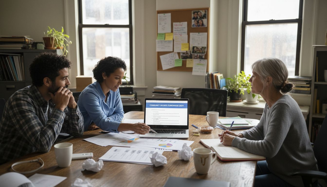 Nonprofit team planning video fundraising