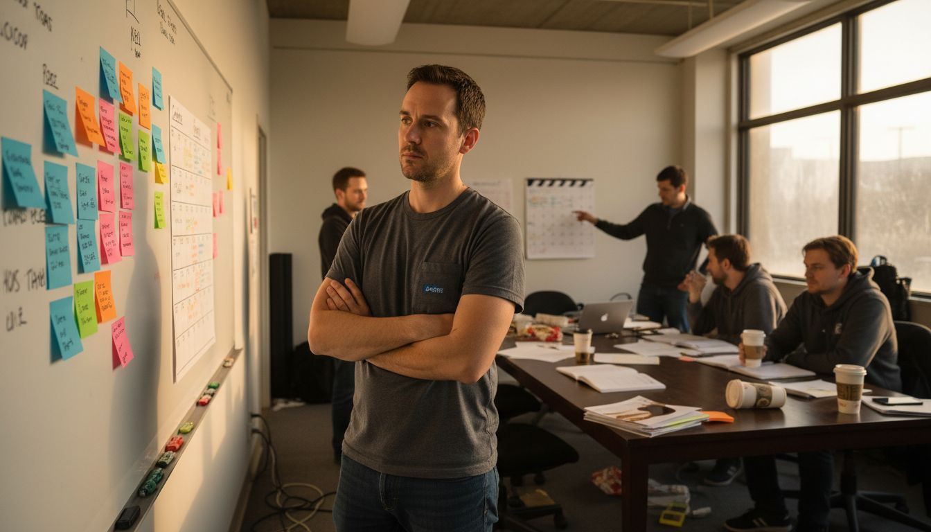 Film production team plans using task board