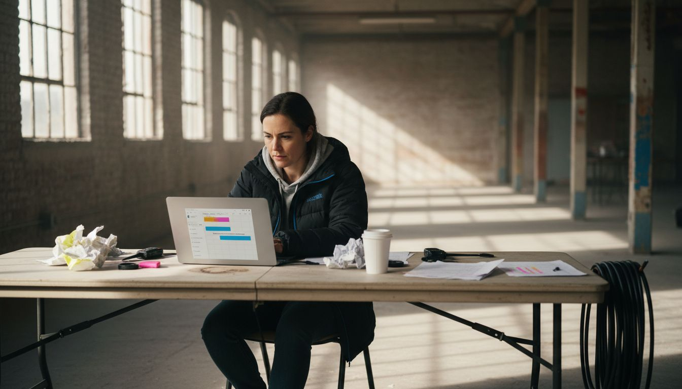 Film manager plans shoot with time blocking calendar