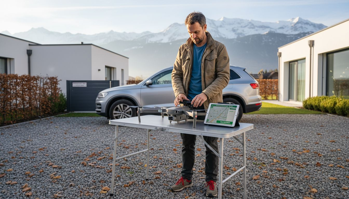 Installation d’un drone à proximité d’une habitation en Suisse
