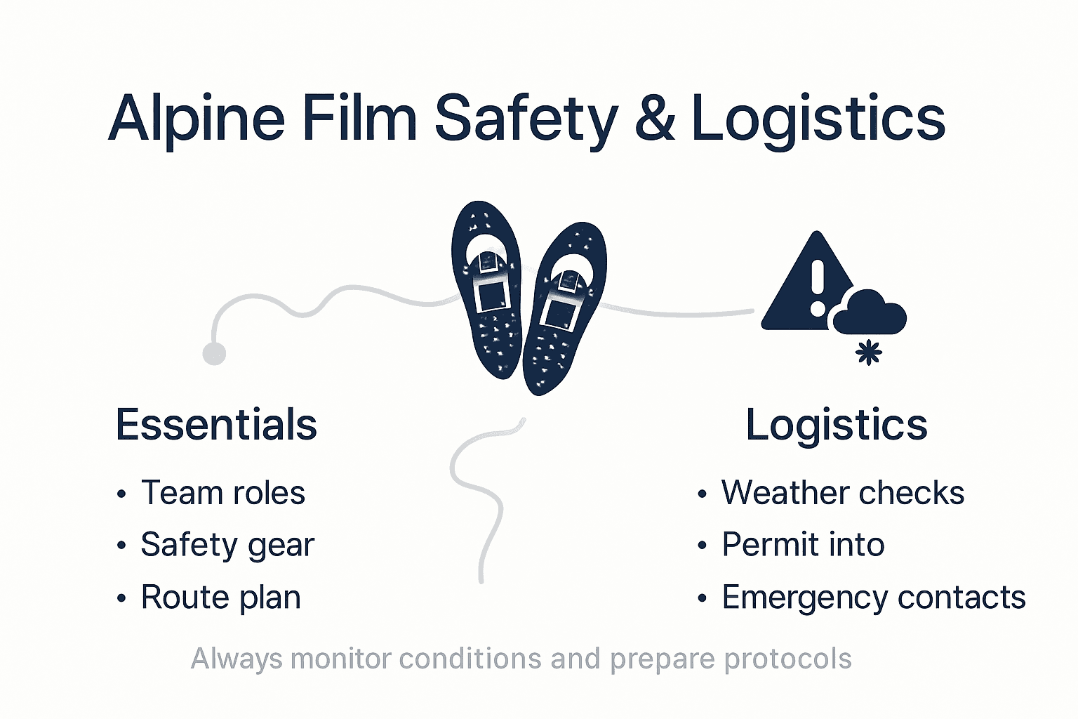 Infographic on alpine safety and logistics