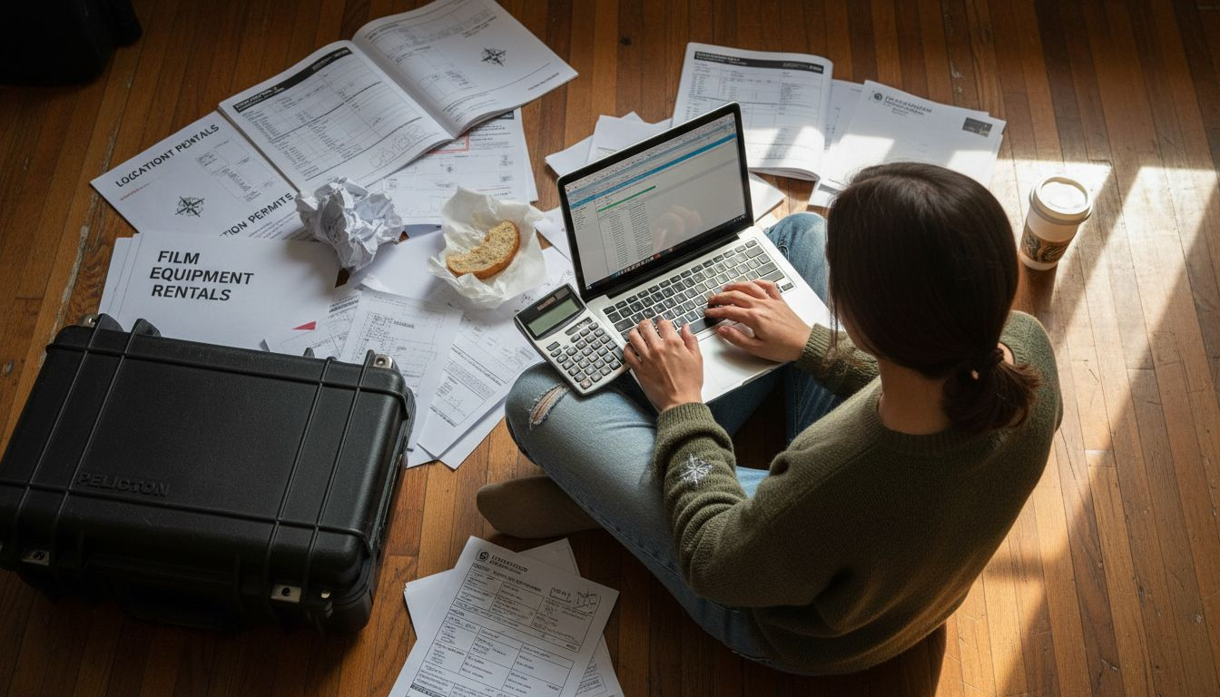 Production manager allocating film crew budget