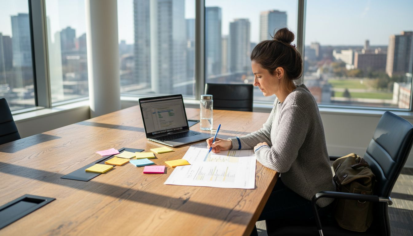 Project manager planning video production timing