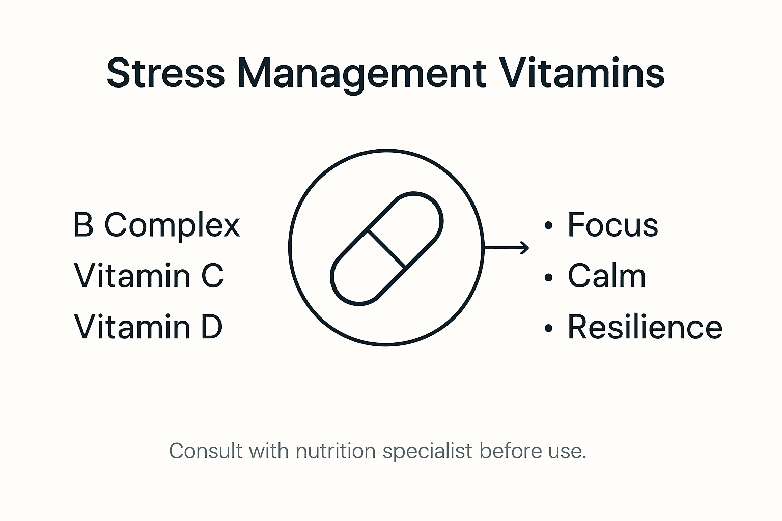 Infographic stress vitamins and focus overview