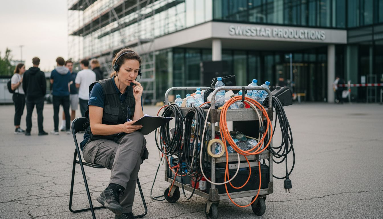 Production manager handling video shoot logistics